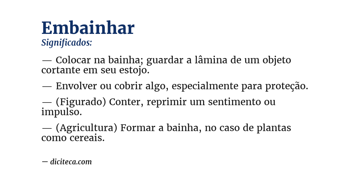 Significado de embainhar