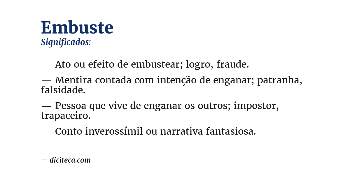 Significado de embuste