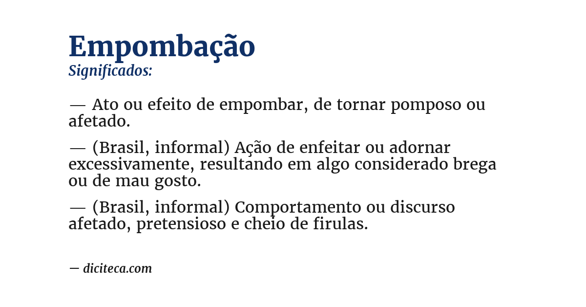 Significado de empombação