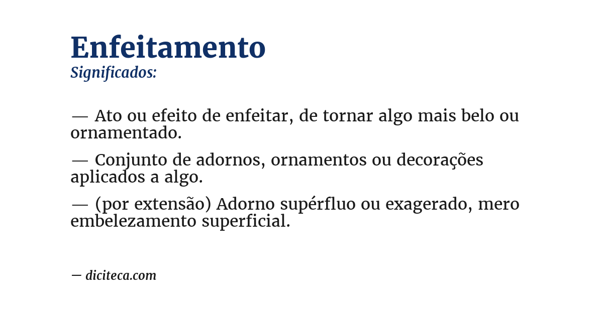 Significado de enfeitamento