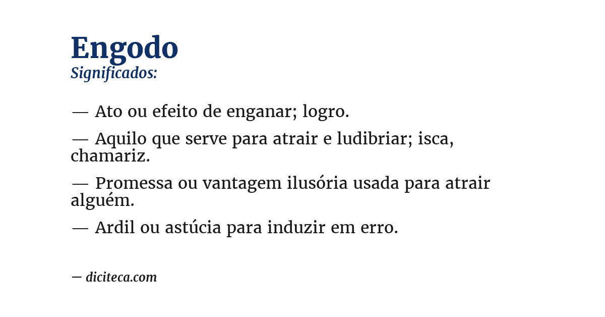 Significado de engodo
