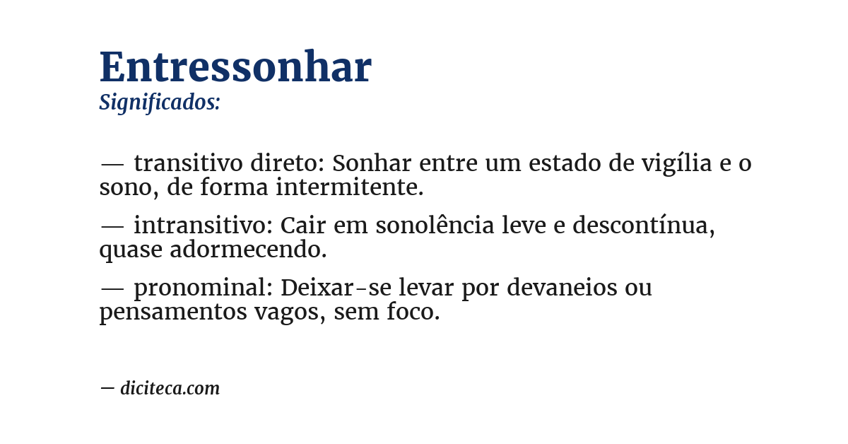 Significado de entressonhar