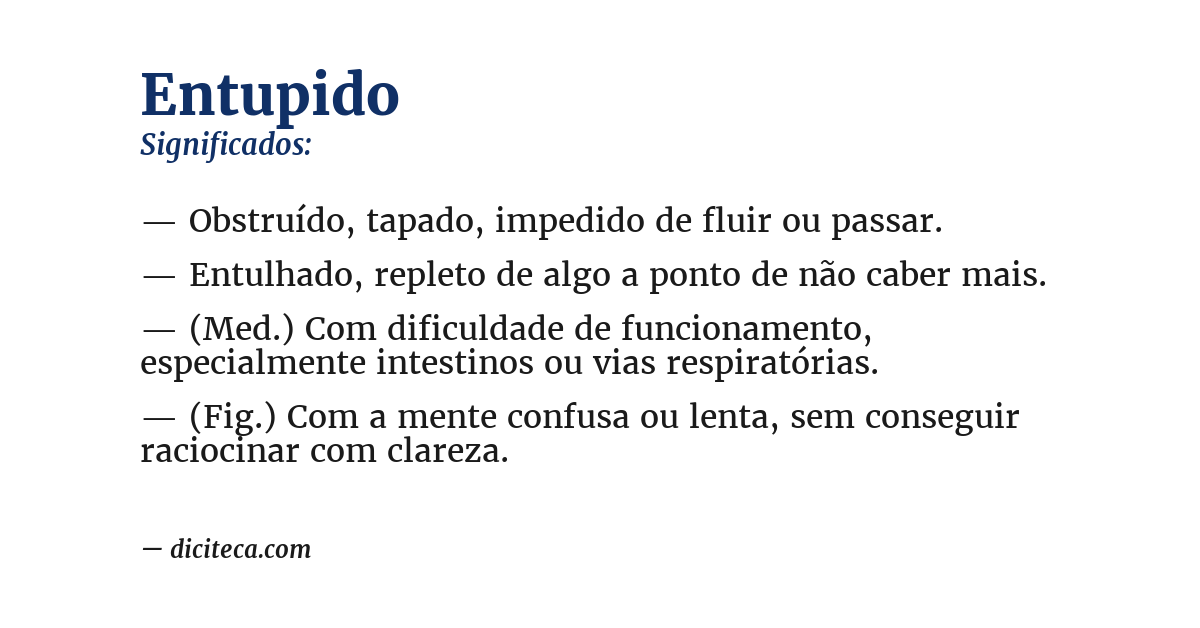 Significado de entupido