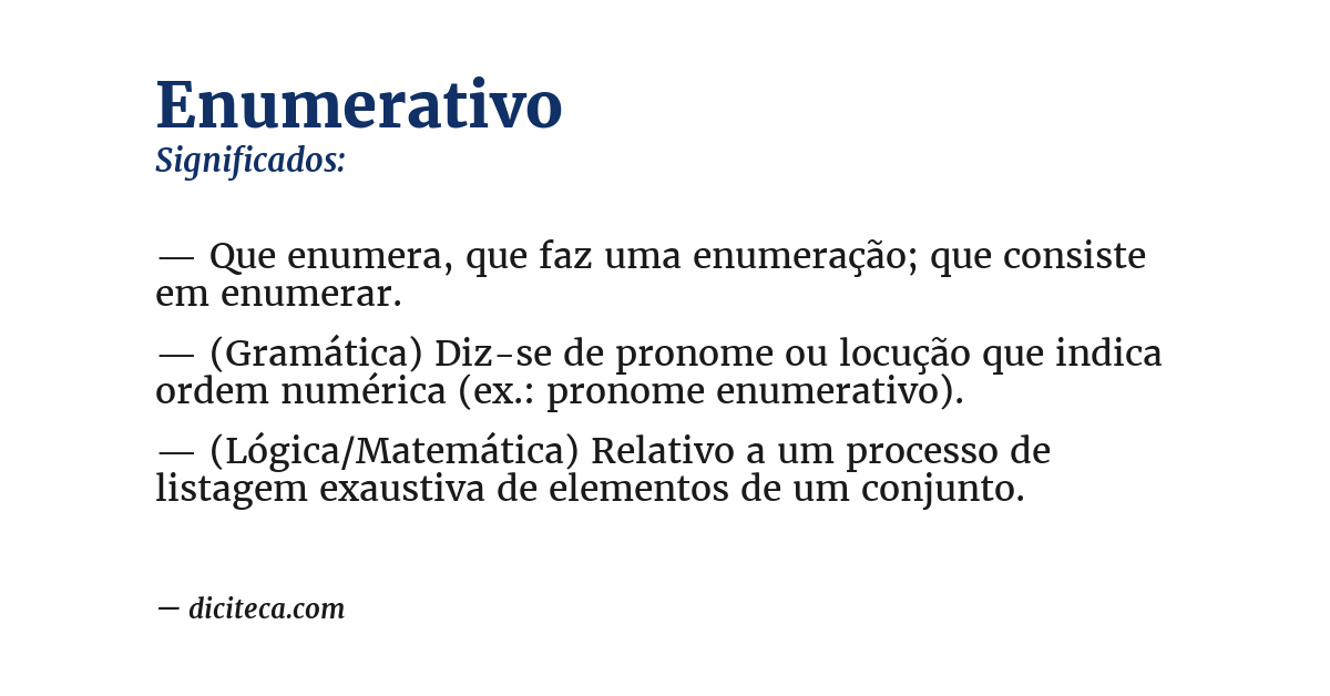 Significado de enumerativo
