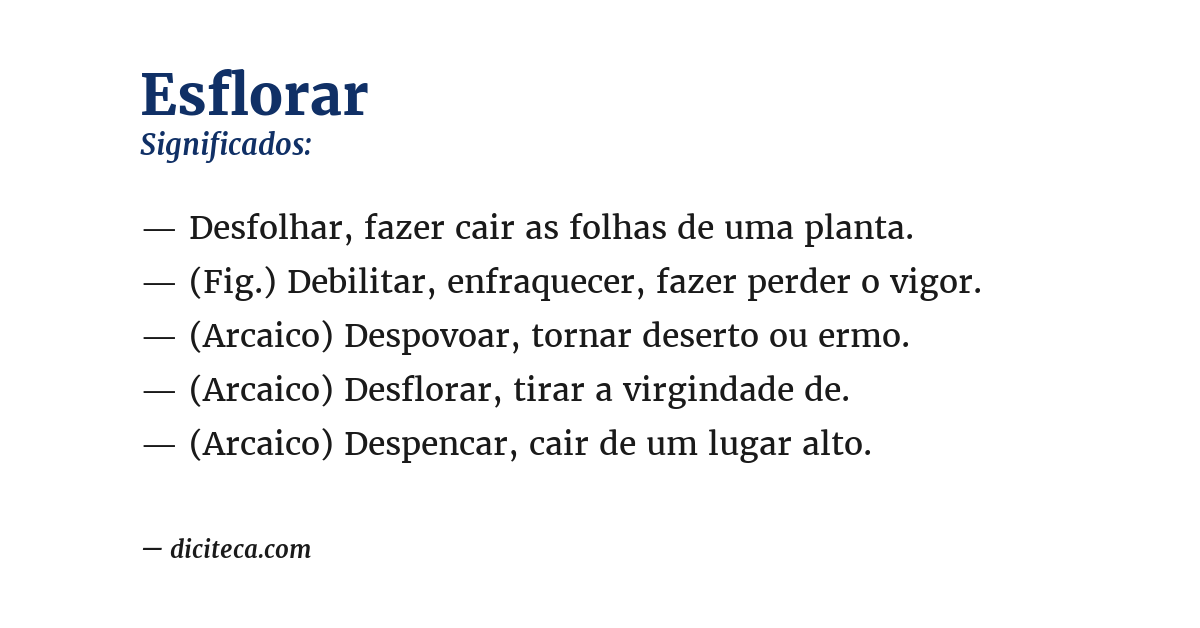 Significado de esflorar