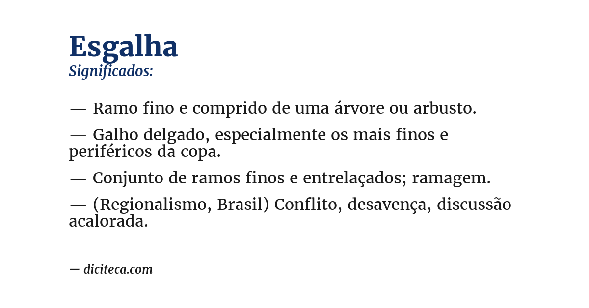 Significado de esgalha