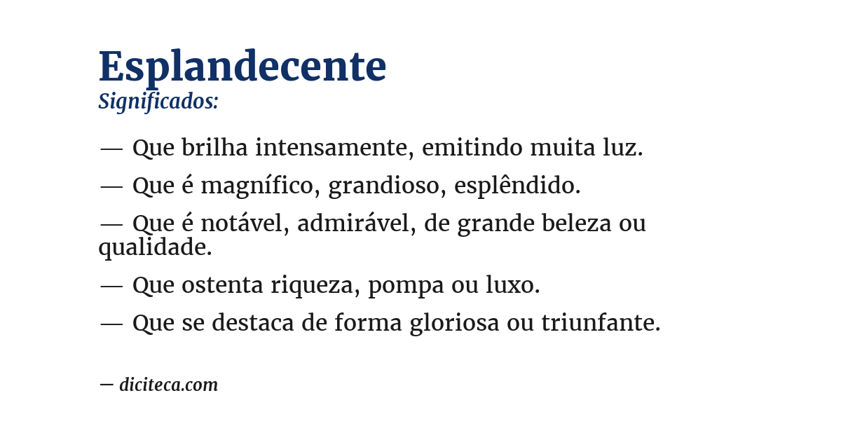 Significado de esplandecente