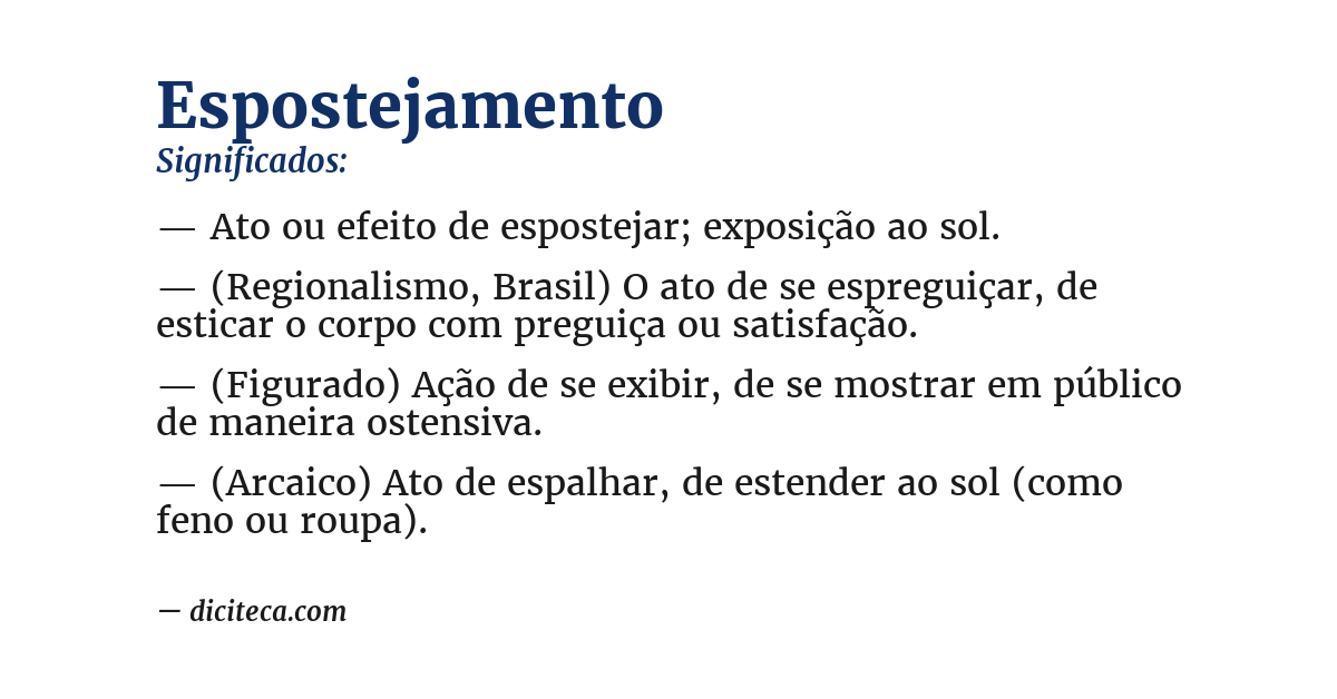 Significado de espostejamento