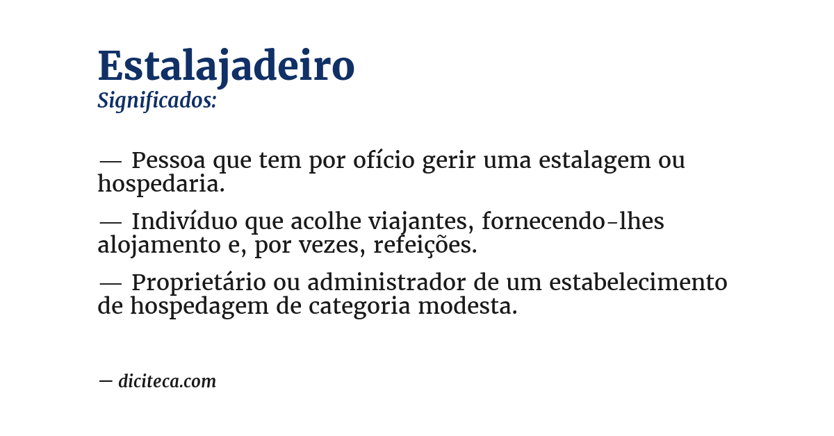 Significado de estalajadeiro