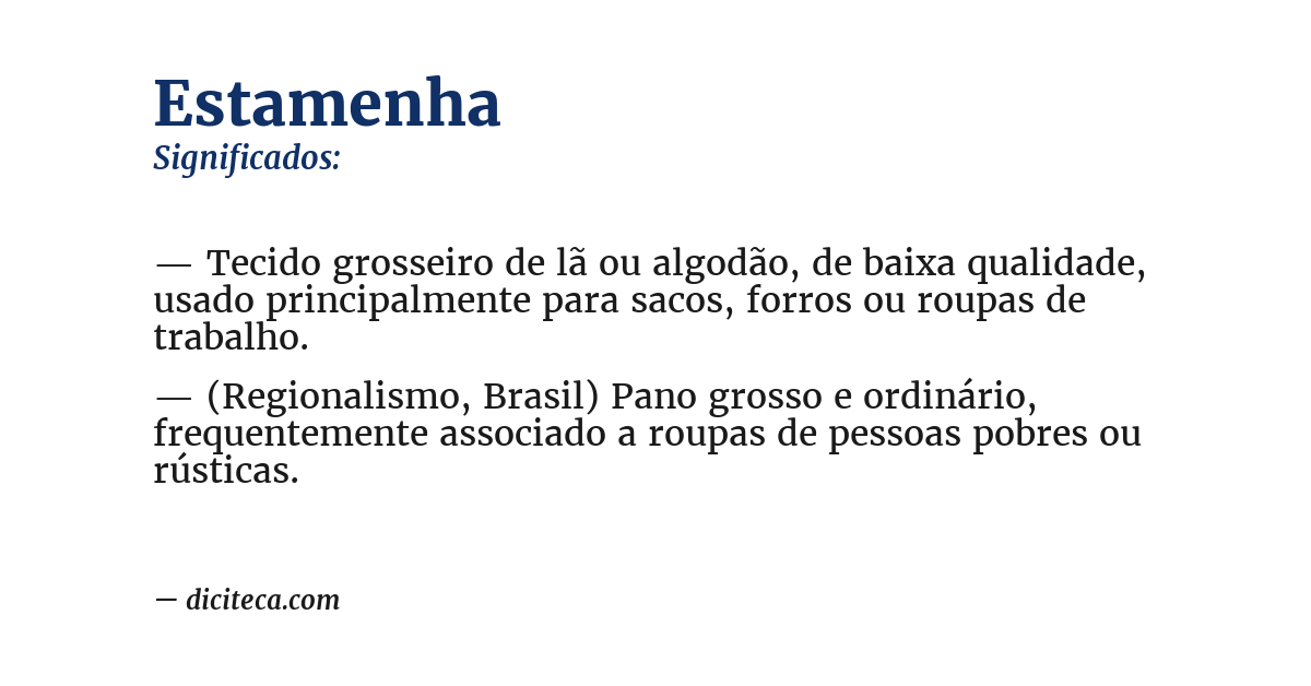 Significado de estamenha