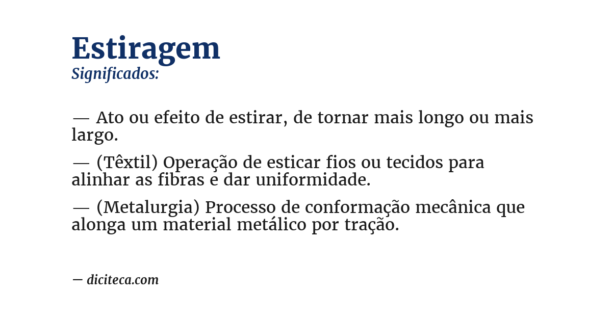 Significado de estiragem