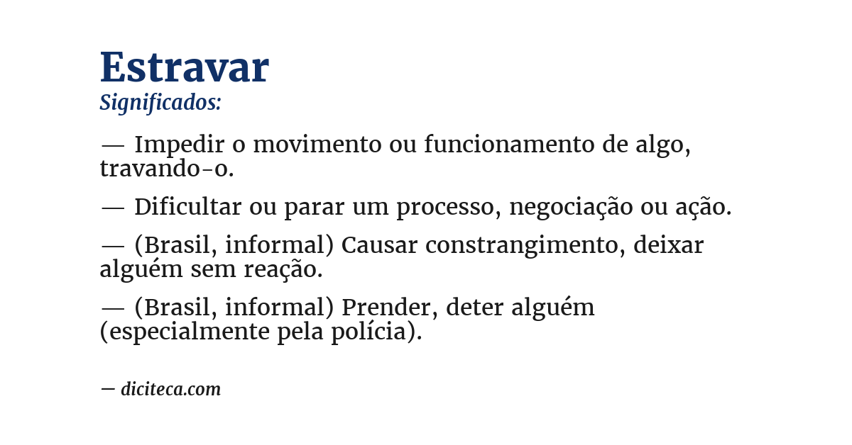 Significado de estravar