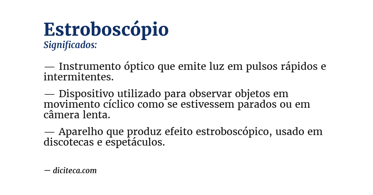 Significado de estroboscópio