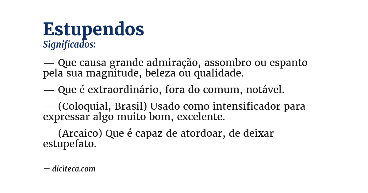 Significado de estupendos