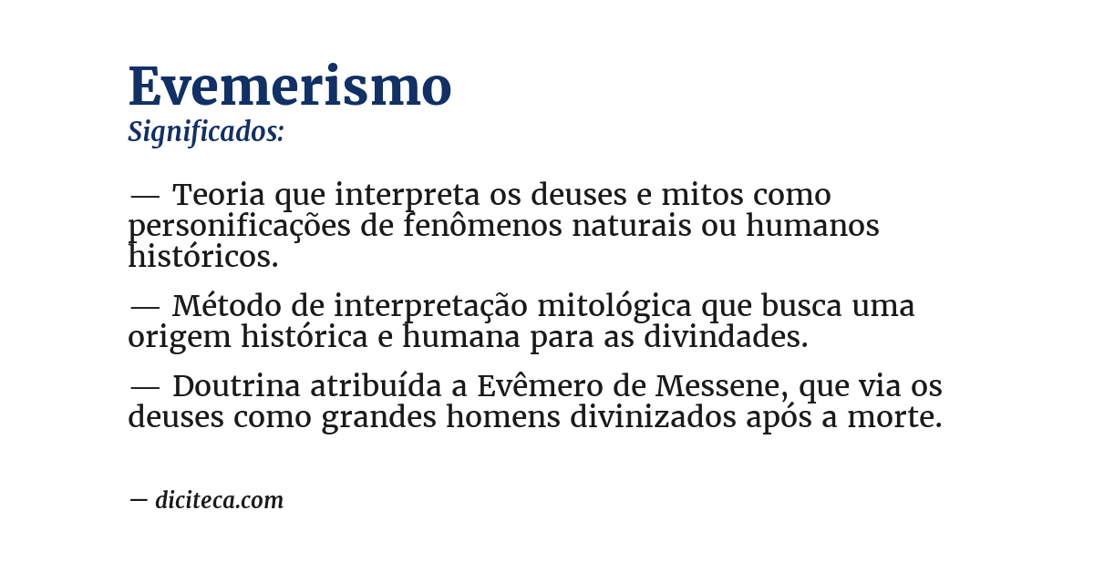 Significado de evemerismo
