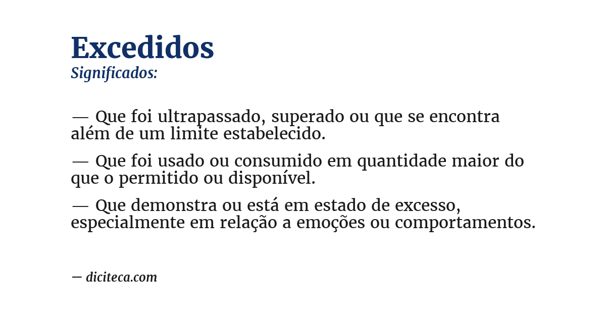 Significado de excedidos