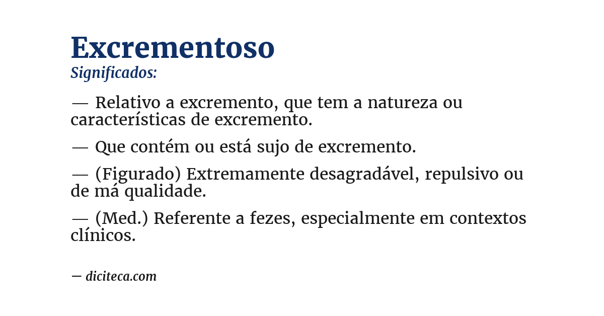 Significado de excrementoso