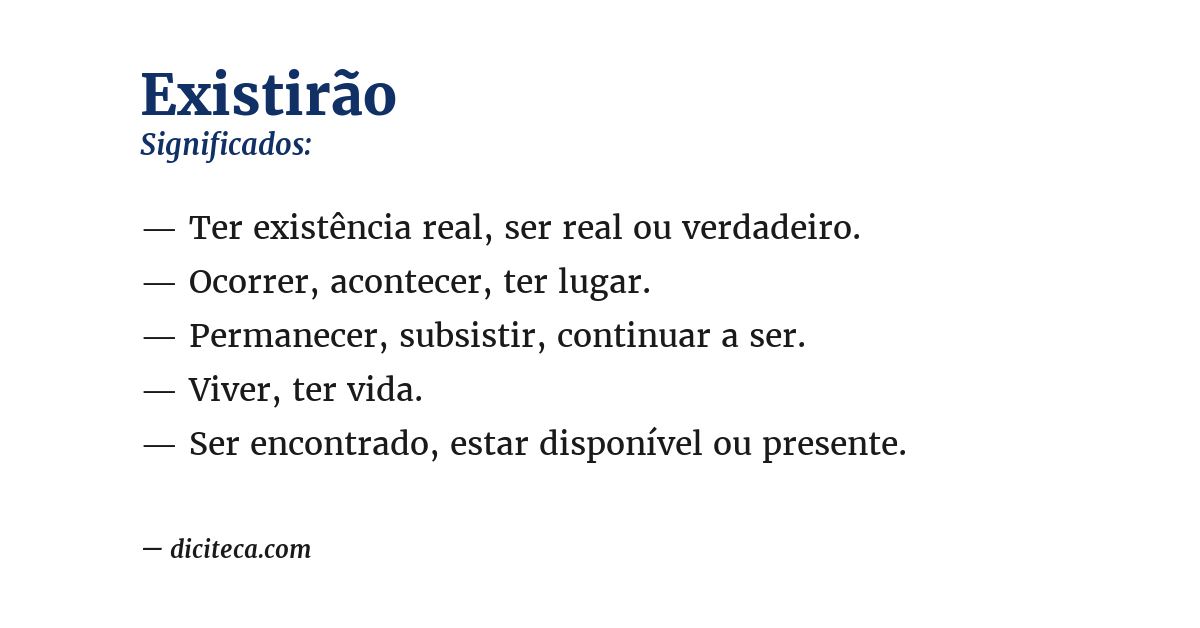 Significado de existirão