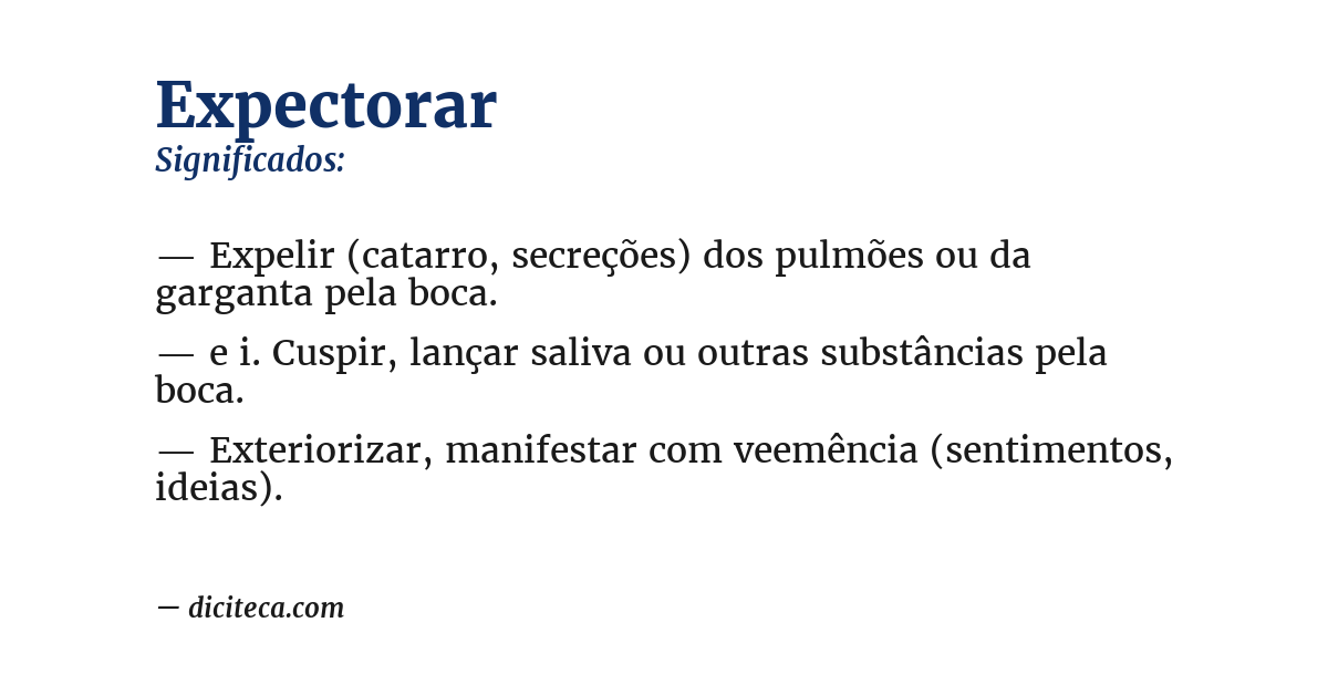 Significado de expectorar
