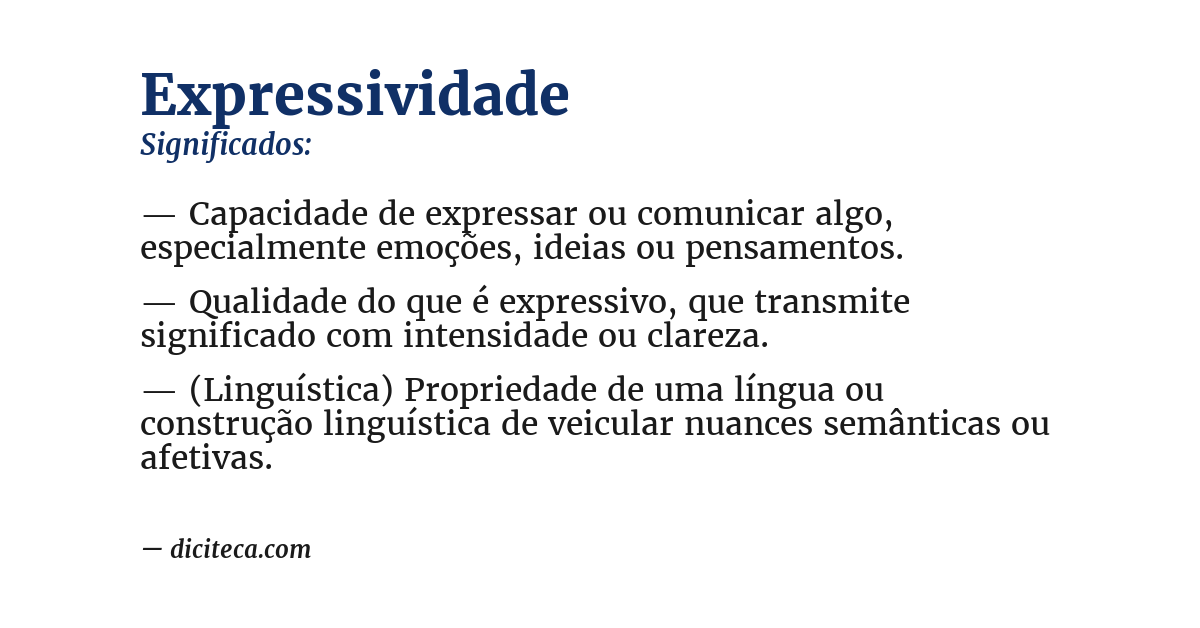 Significado de expressividade