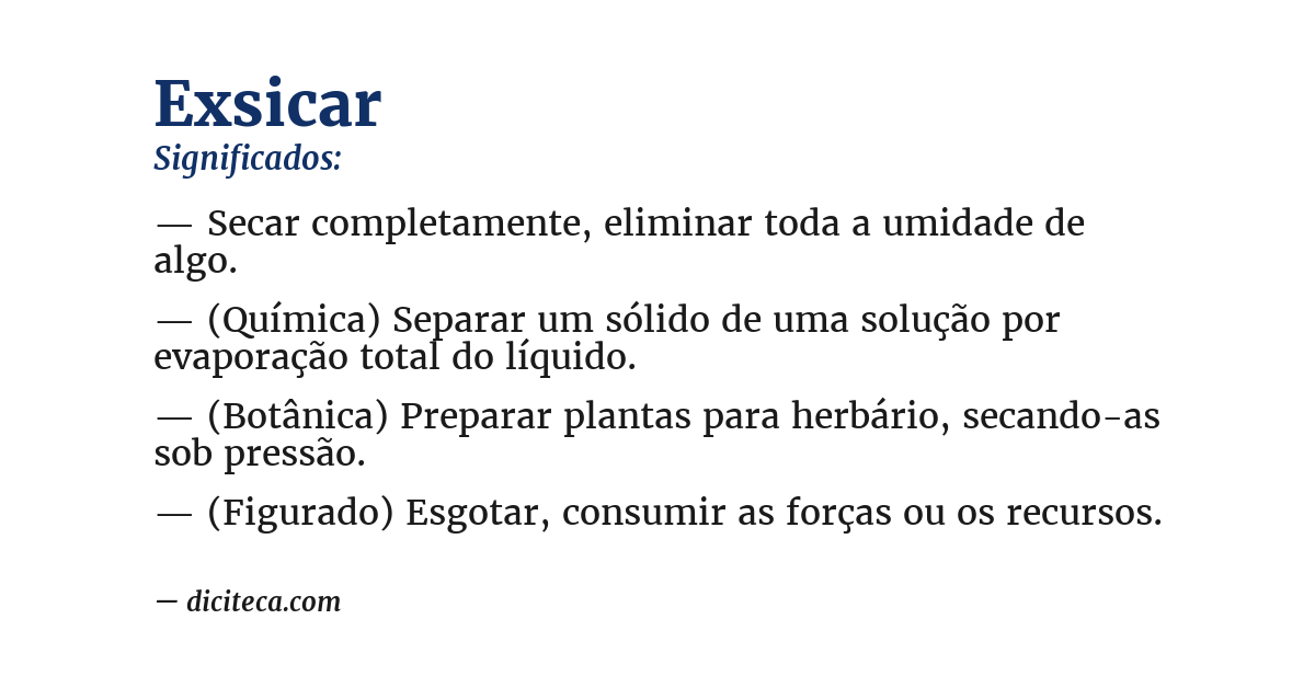 Significado de exsicar