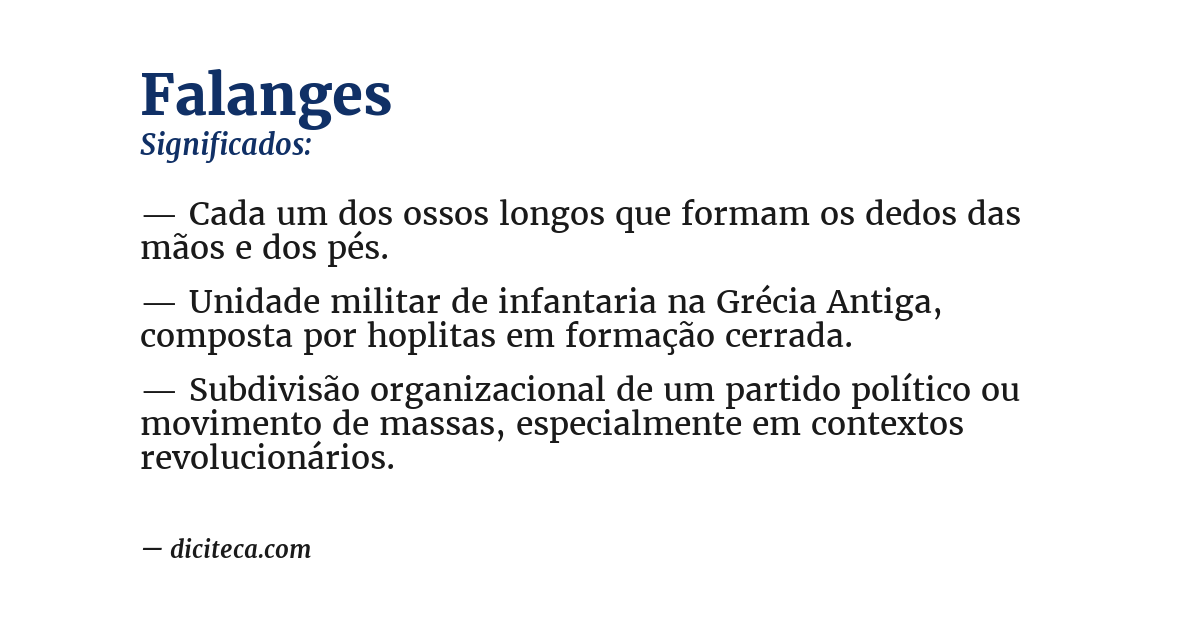 Significado de falanges