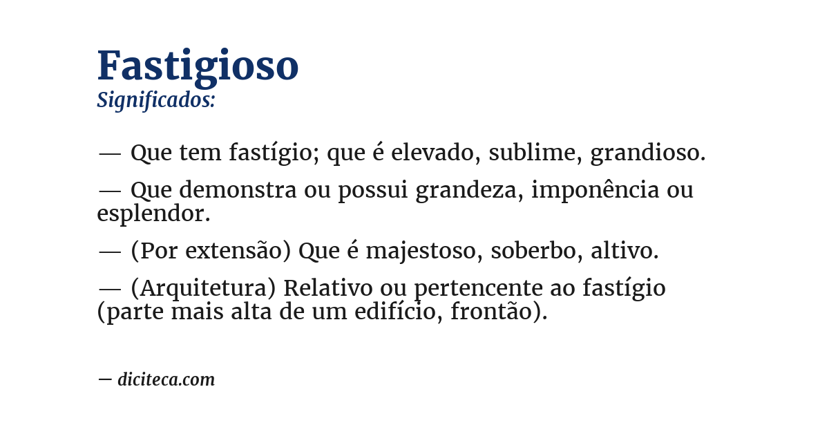 Significado de fastigioso