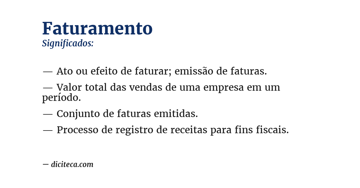 Significado de faturamento