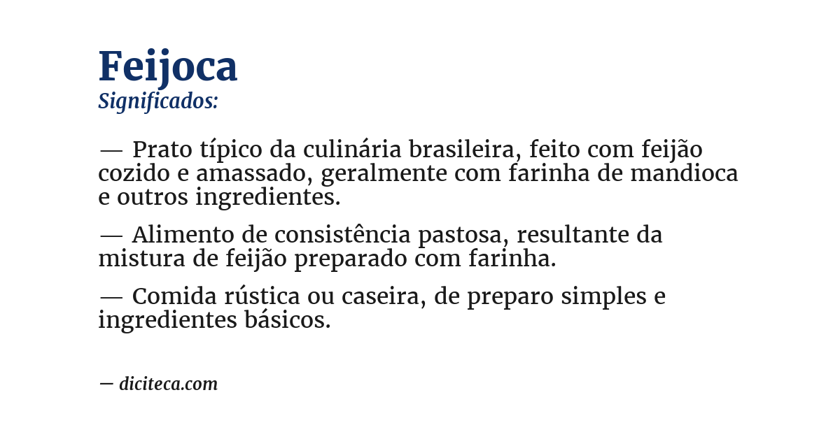 Significado de feijoca