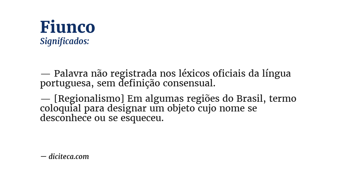 Significado de fiunco