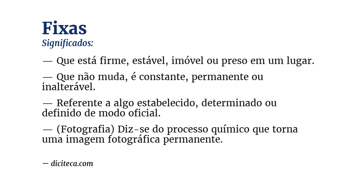 Significado de fixas