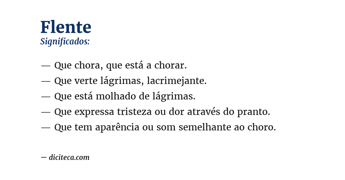 Significado de flente