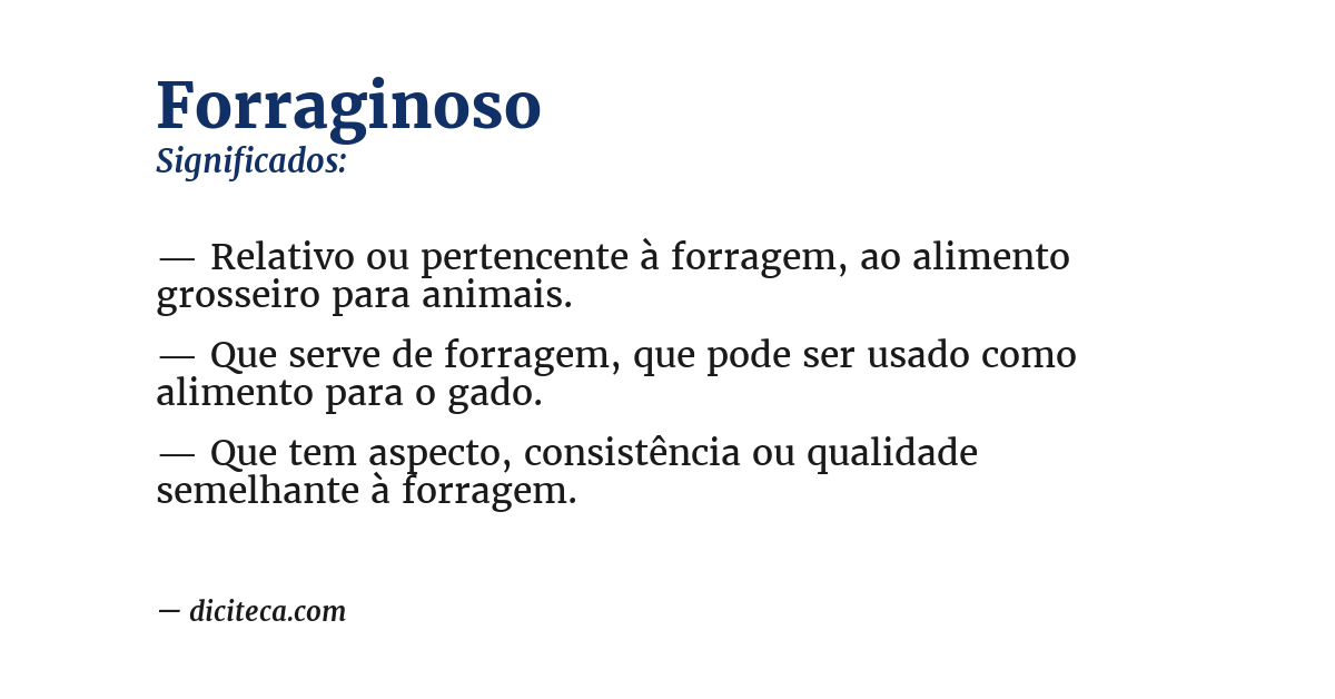 Significado de forraginoso