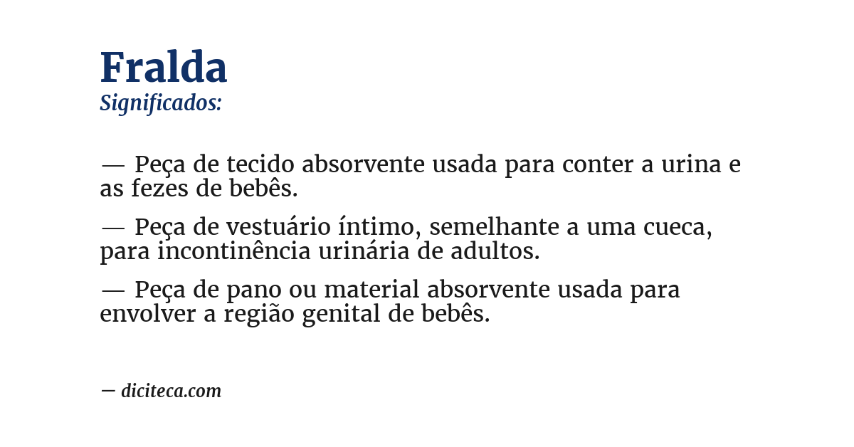 Significado de fralda