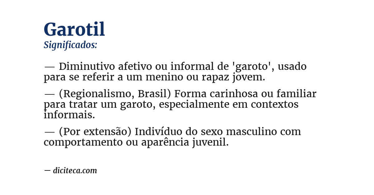 Significado de garotil
