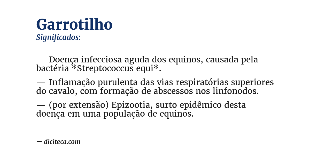 Significado de garrotilho