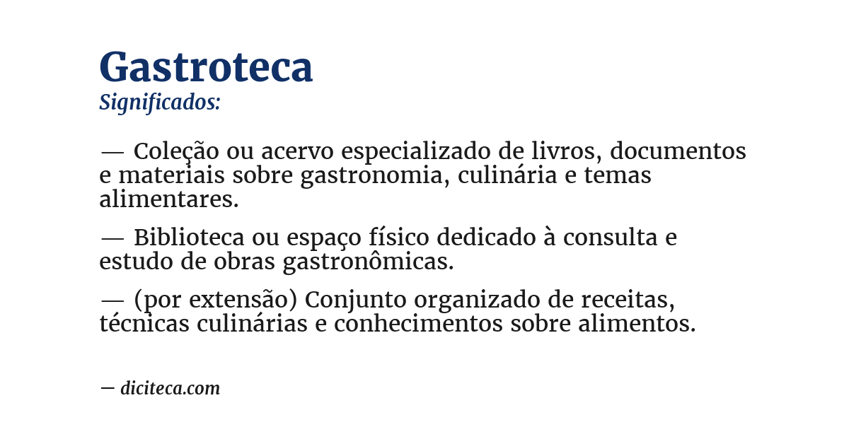 Significado de gastroteca