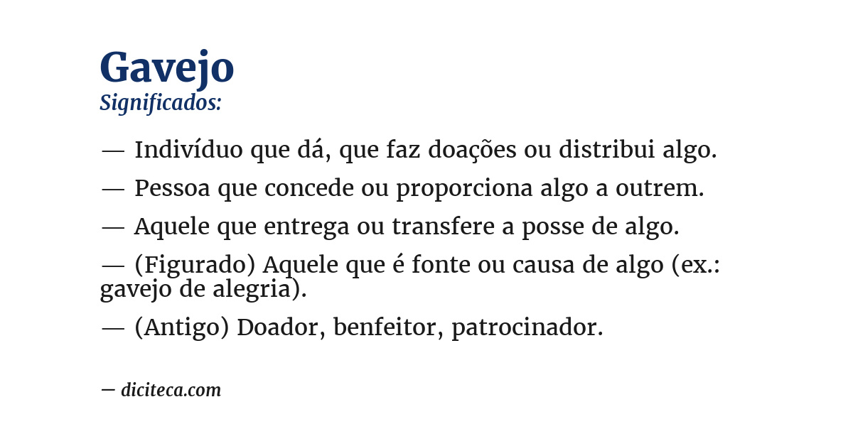 Significado de gavejo