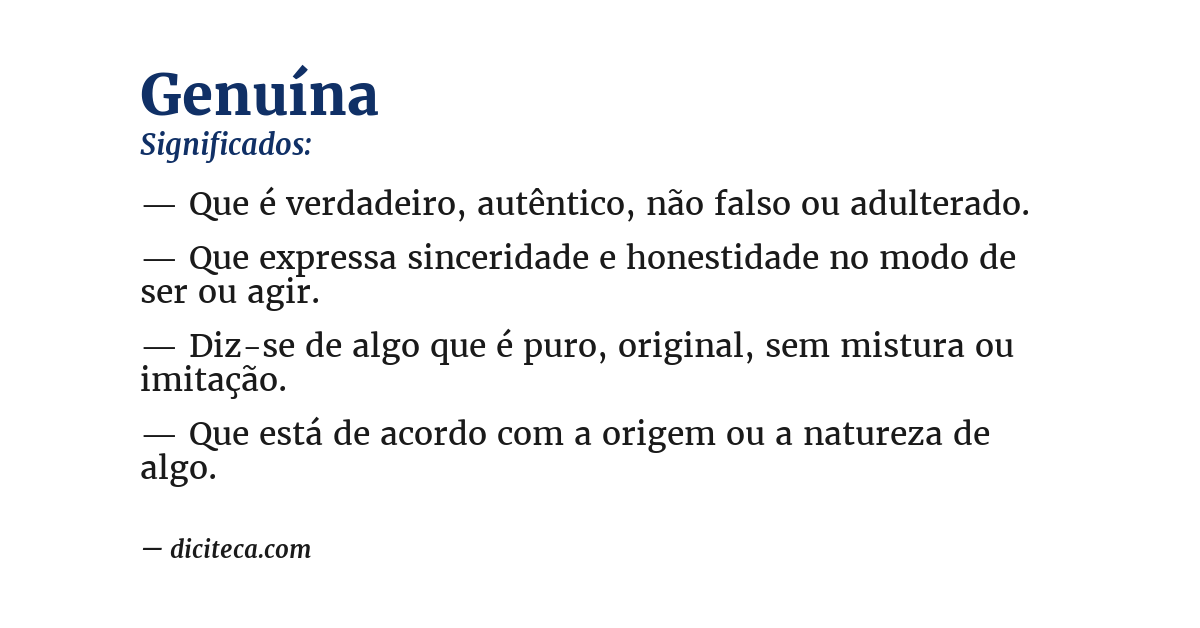 Significado de genuína