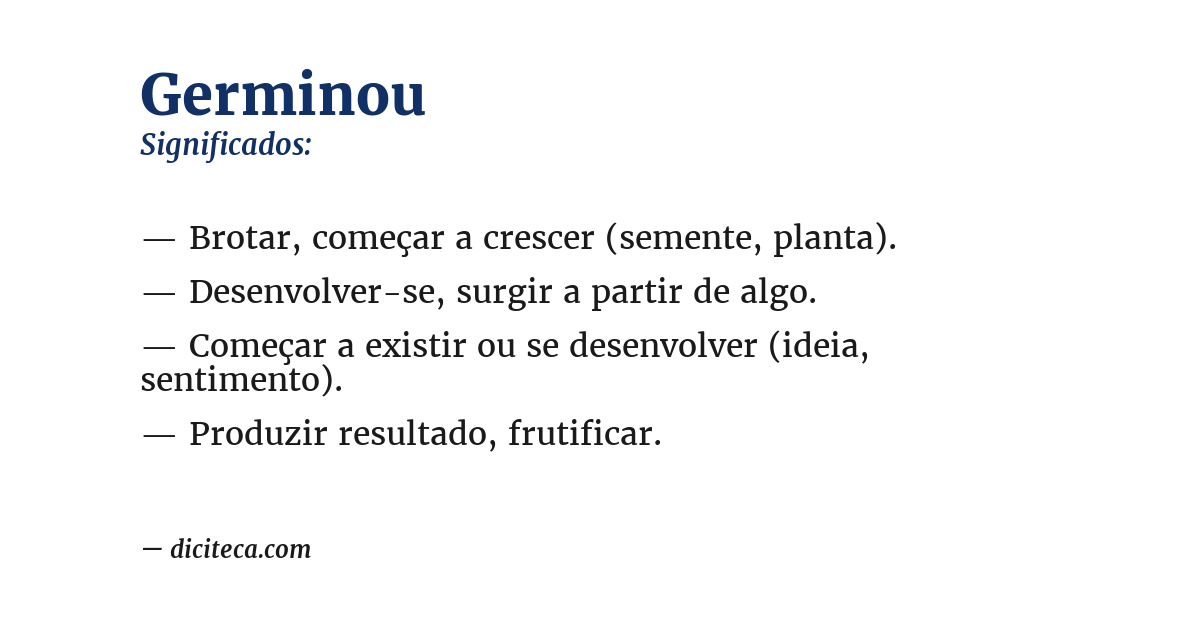 Significado de germinou