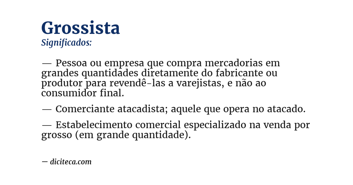 Significado de grossista