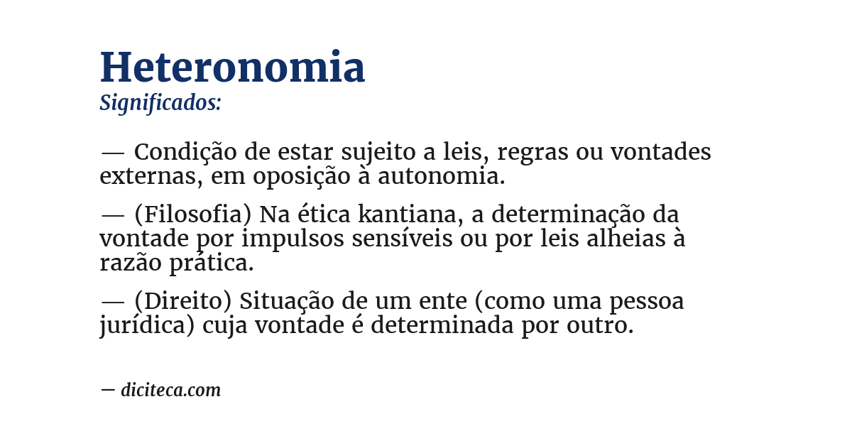 Significado de heteronomia