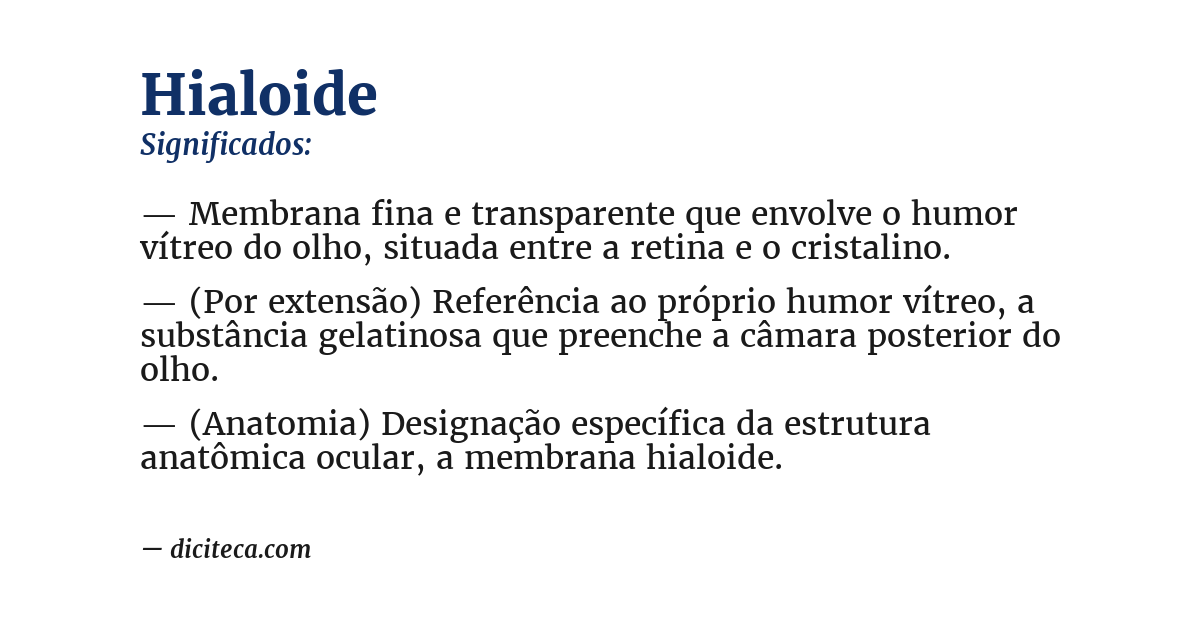 Significado de hialoide