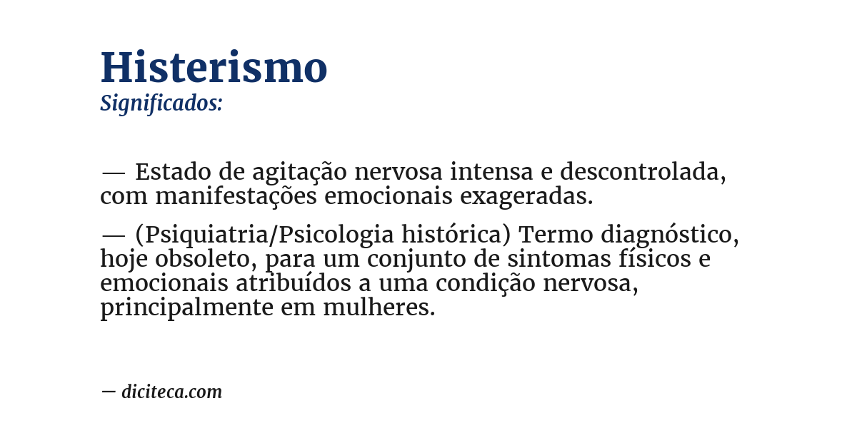 Significado de histerismo
