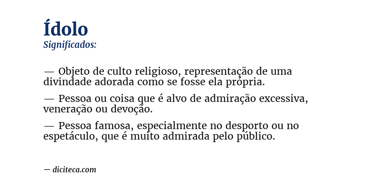 Significado de ídolo