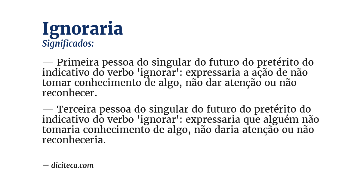 Significado de ignoraria