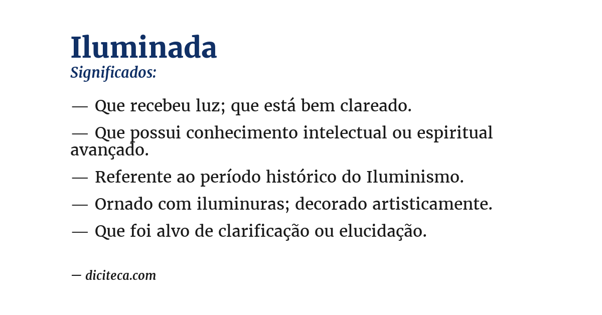Significado de iluminada