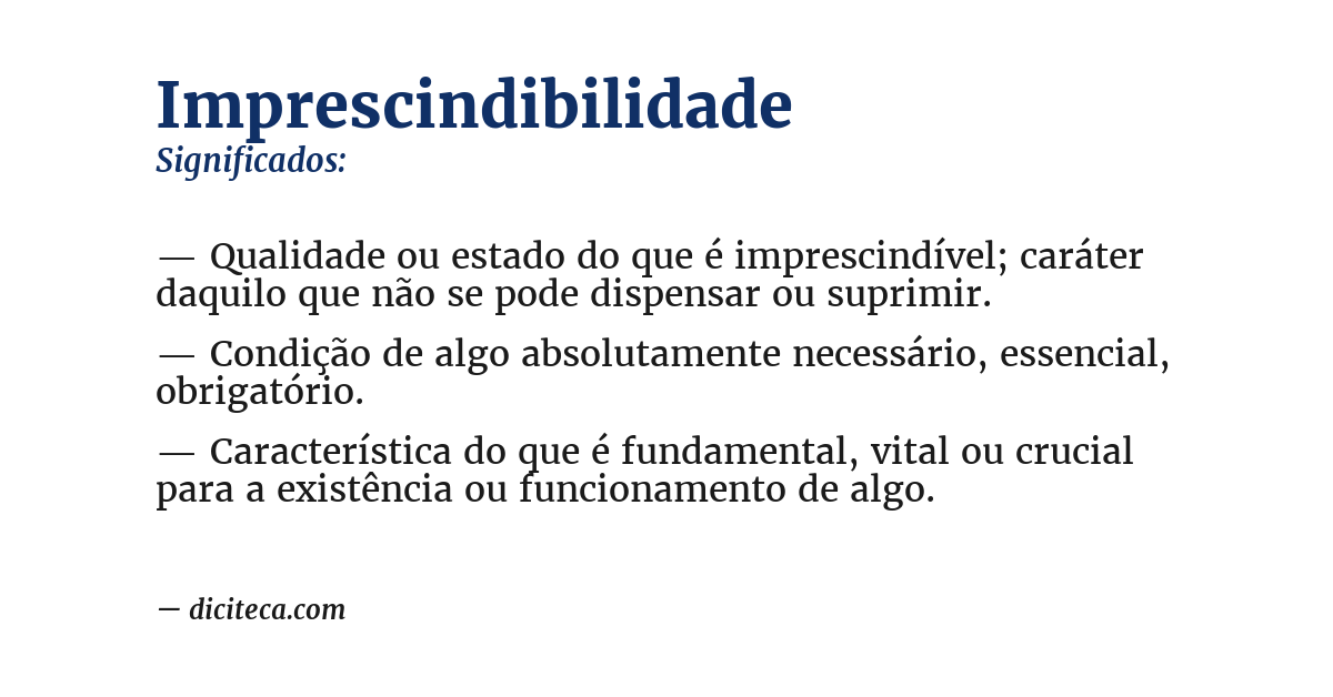 Significado de imprescindibilidade