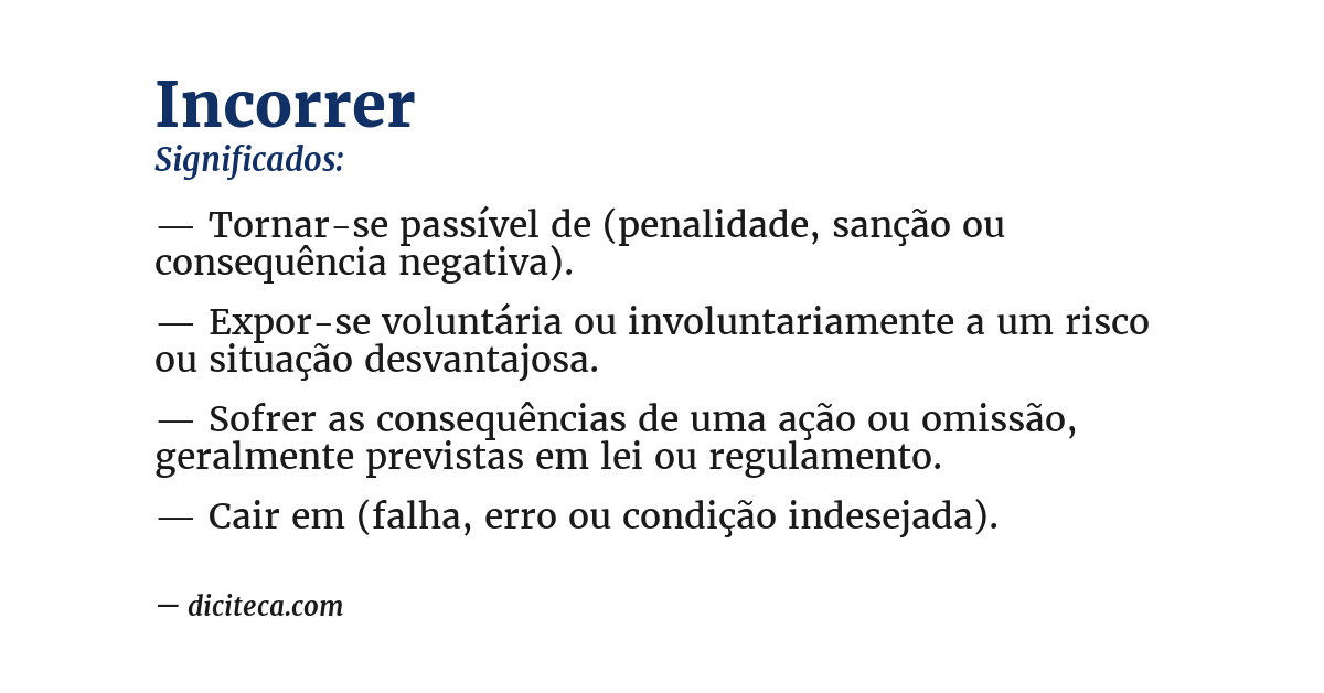 Significado de incorrer