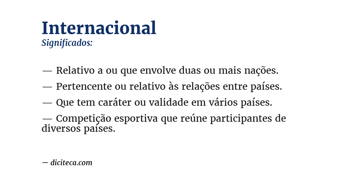 Significado de internacional